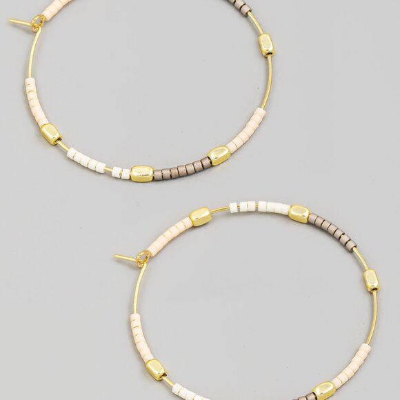 Beaded Hoop Earrings - Picture 2 of 2
